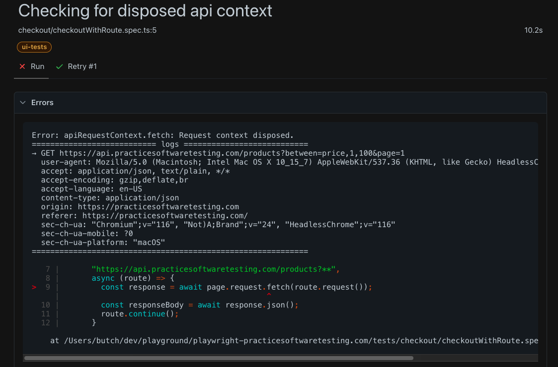 How To Fix: apiRequestContext.fetch: Request context disposed