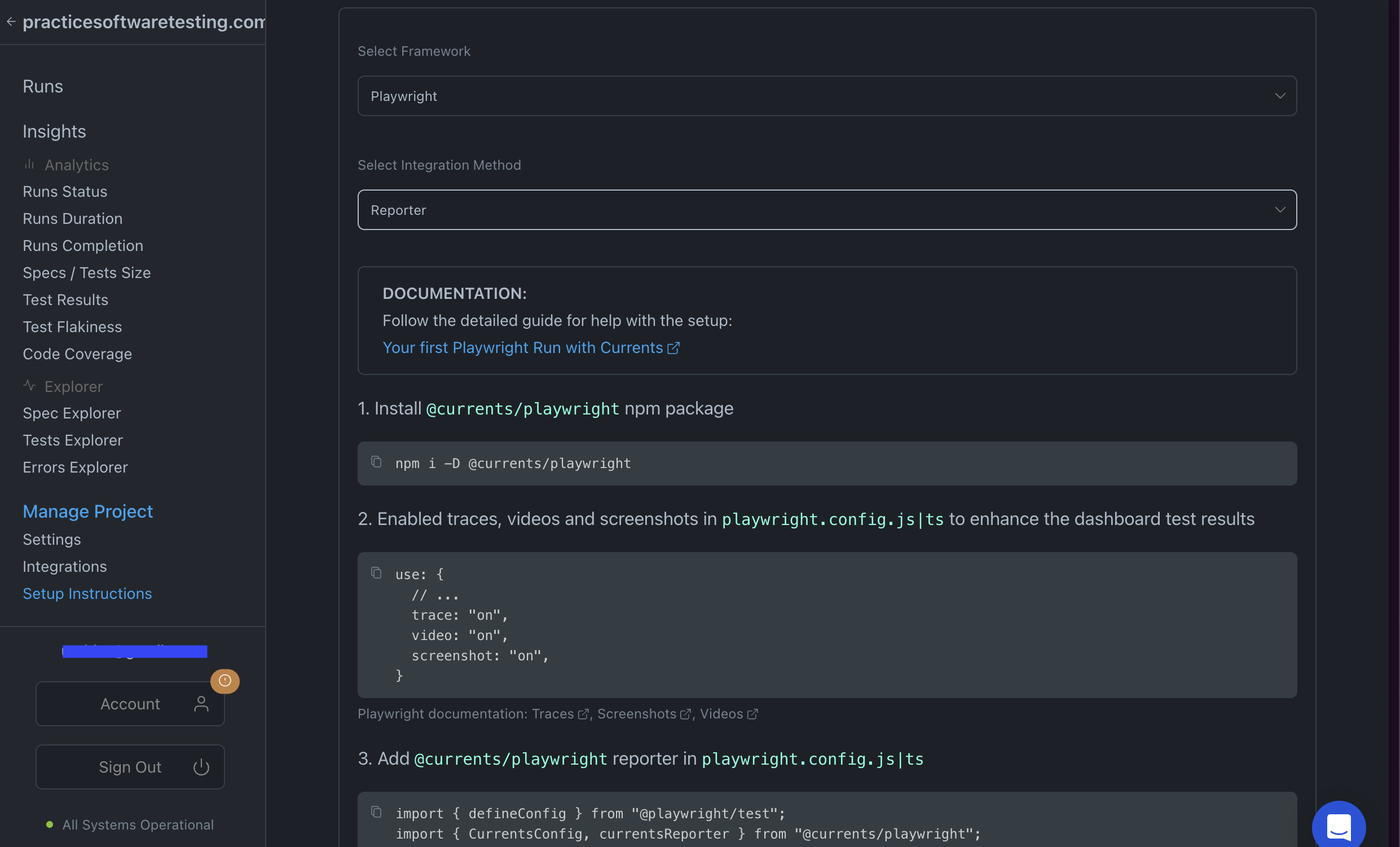 In-Depth Review of Playwright Dashboard by Currents